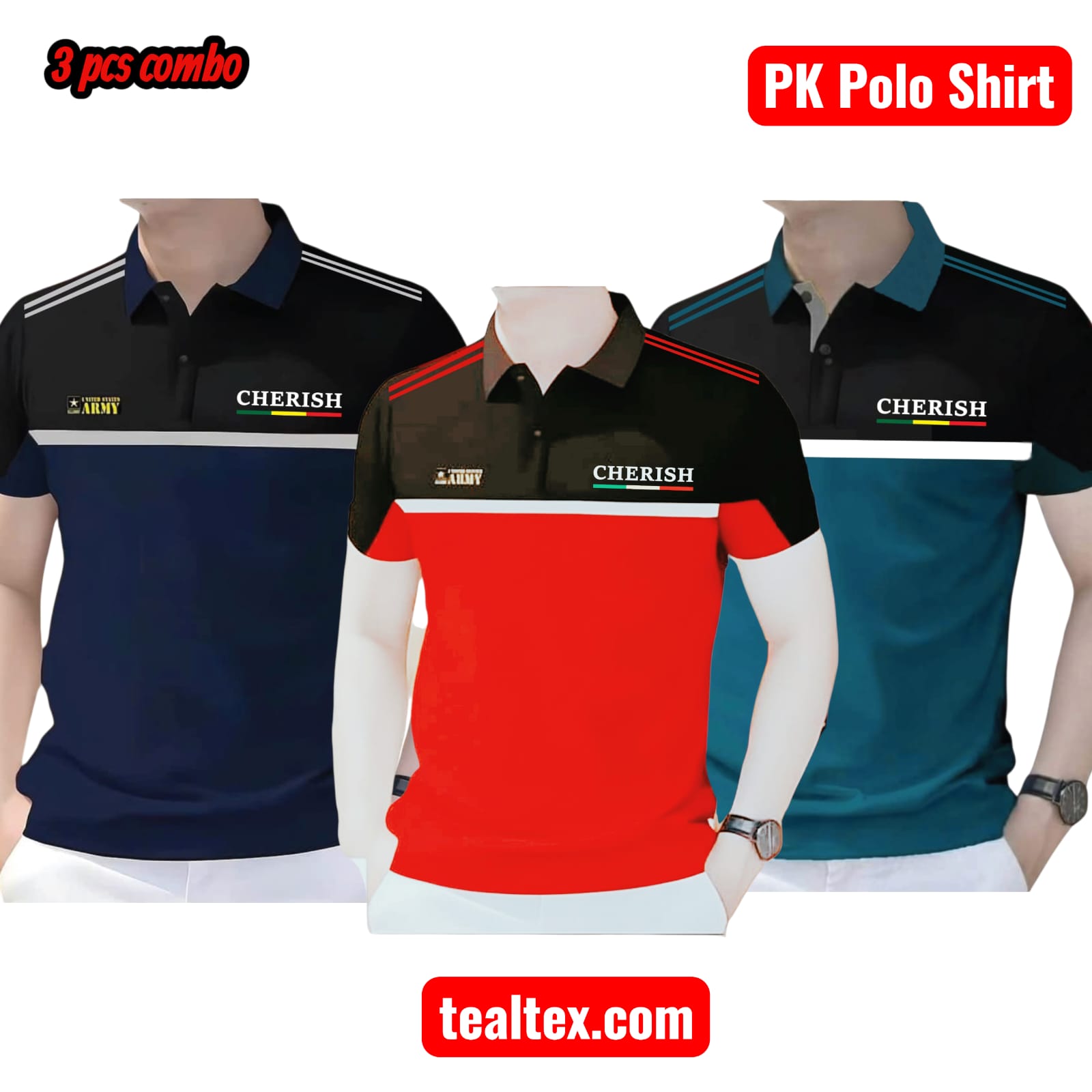 3 Pcs Combo PK Cotton Polo Shirt For Men's [3-125]